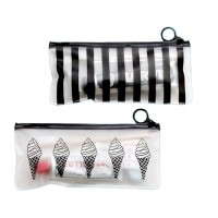 Black stripe frosted plastic ziplock brush pack pvc bag XYL-D-Z452